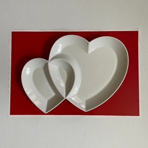 White Heart Shaped Serving Plate